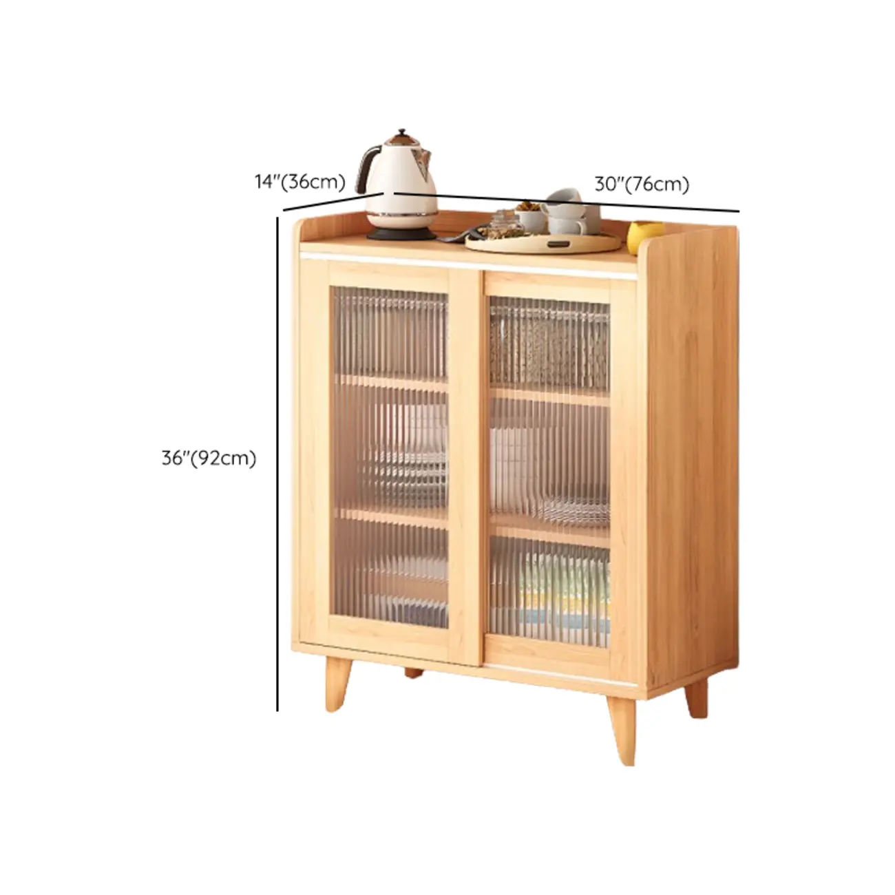 Freestanding Brown Cabinet with Sliding Door & Exterior Shelf #size | homeyfad