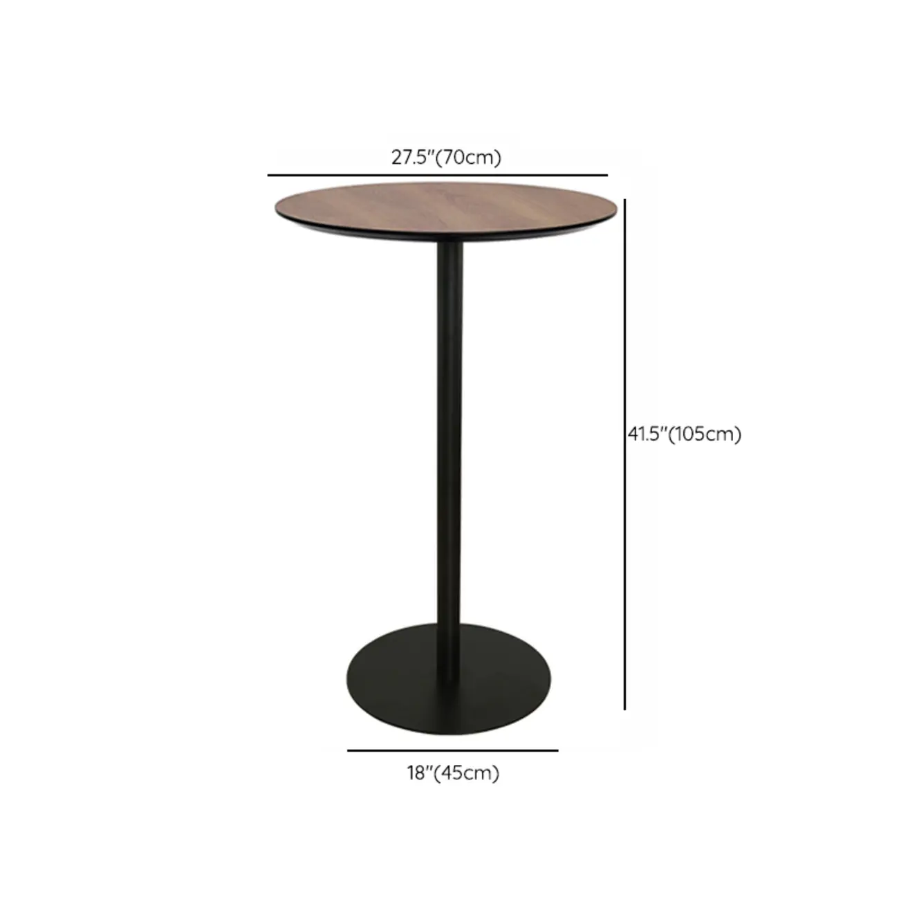 Elegant Wooden Pub Bar Table with Black Metal Base for Cafe Image - 23 | homeyfad