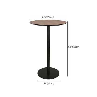 Elegant Wooden Pub Bar Table with Black Metal Base for Cafe Image - 23