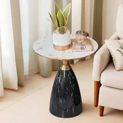 Glam Chairside Metal Round End Table for Living Room Image - 10