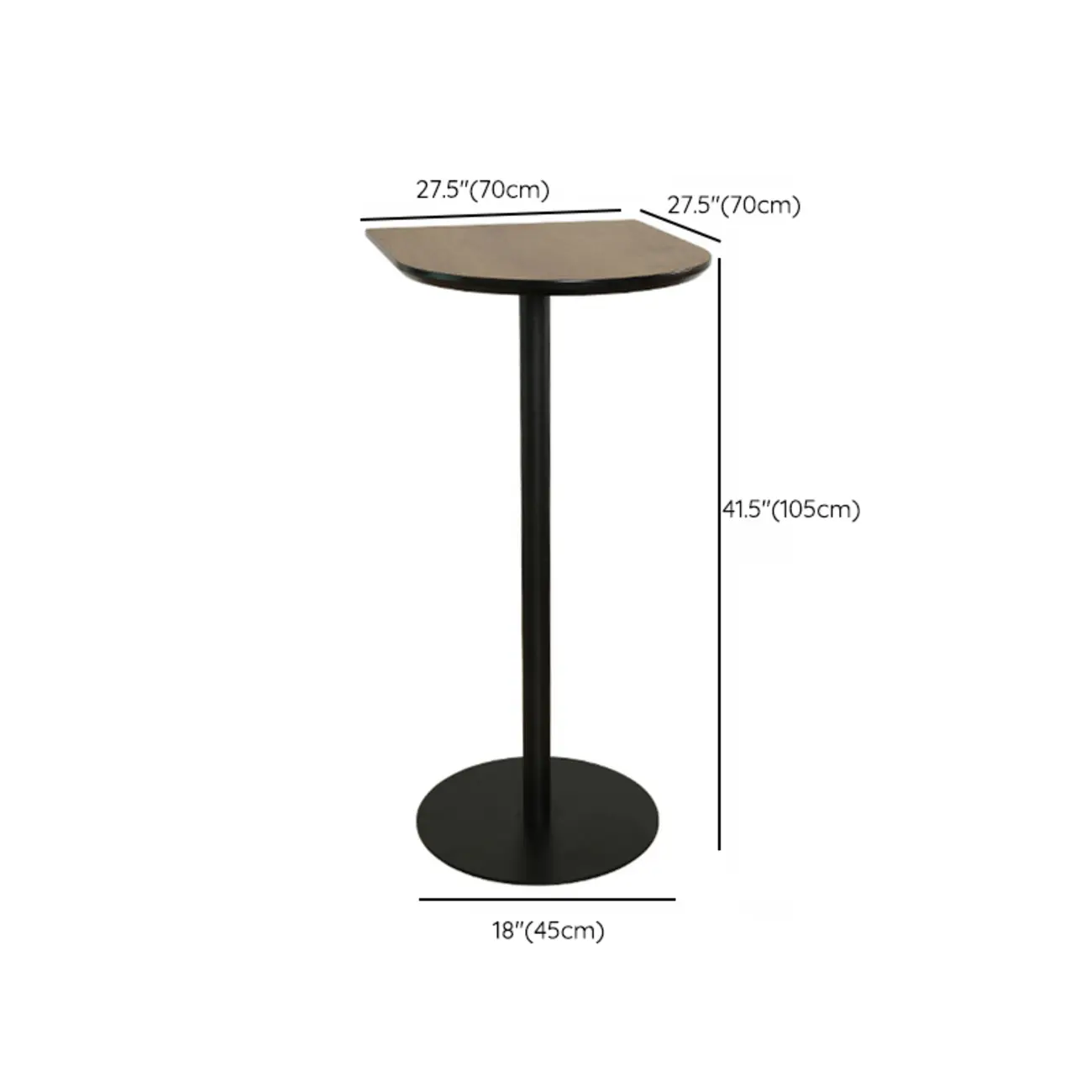 Elegant Wooden Pub Bar Table with Black Metal Base for Cafe Image - 25 | homeyfad