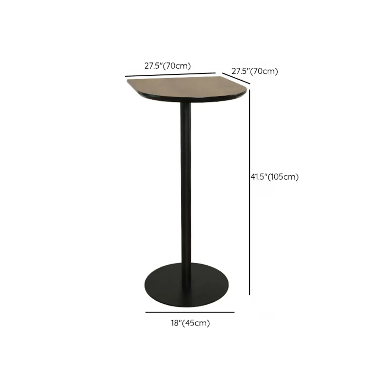 Elegant Wooden Pub Bar Table with Black Metal Base for Cafe Image - 25