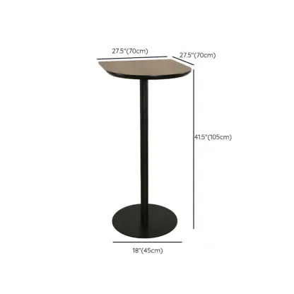 Elegant Wooden Pub Bar Table with Black Metal Base for Cafe Image - 25