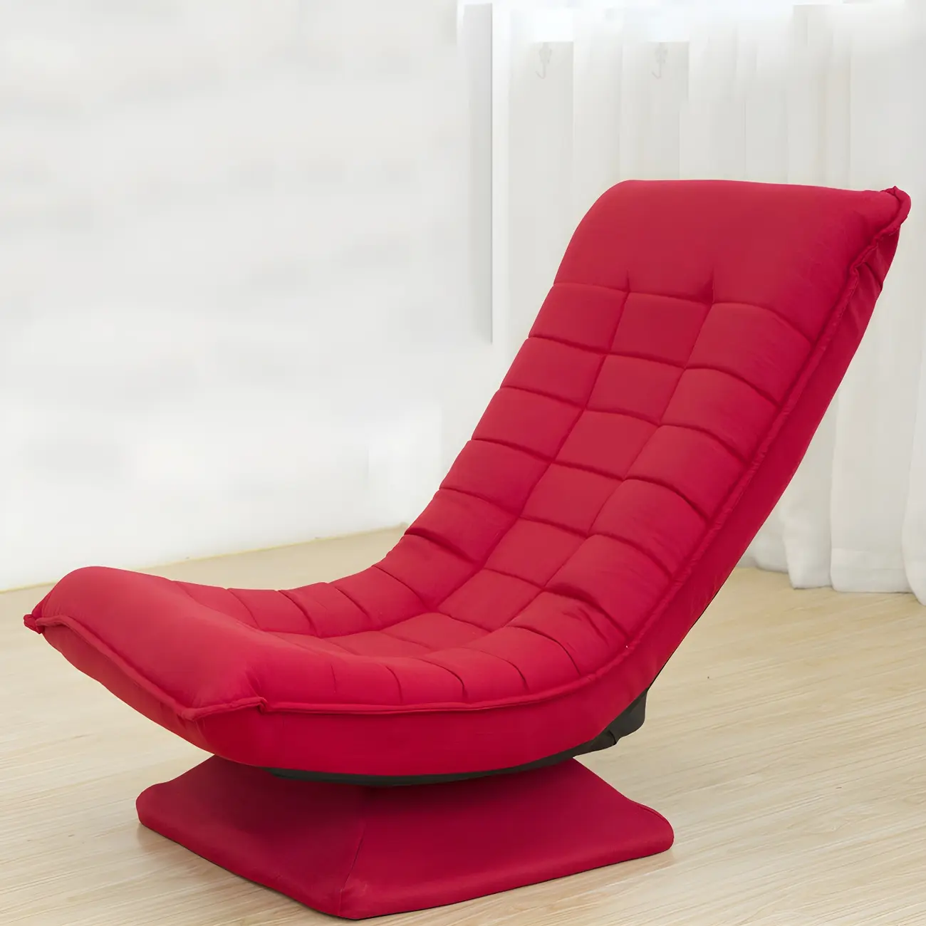 Modern Upholstery Swivel Recliner Chair in Red Image - 1 | homeyfad