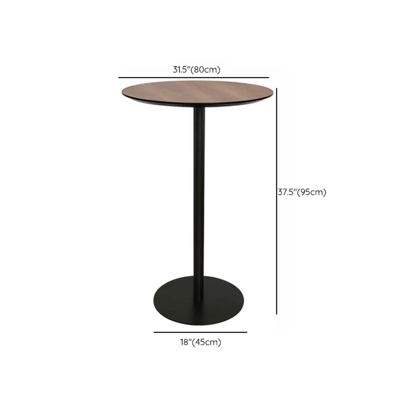 Elegant Wooden Pub Bar Table with Black Metal Base for Cafe Image - 26 | homeyfad