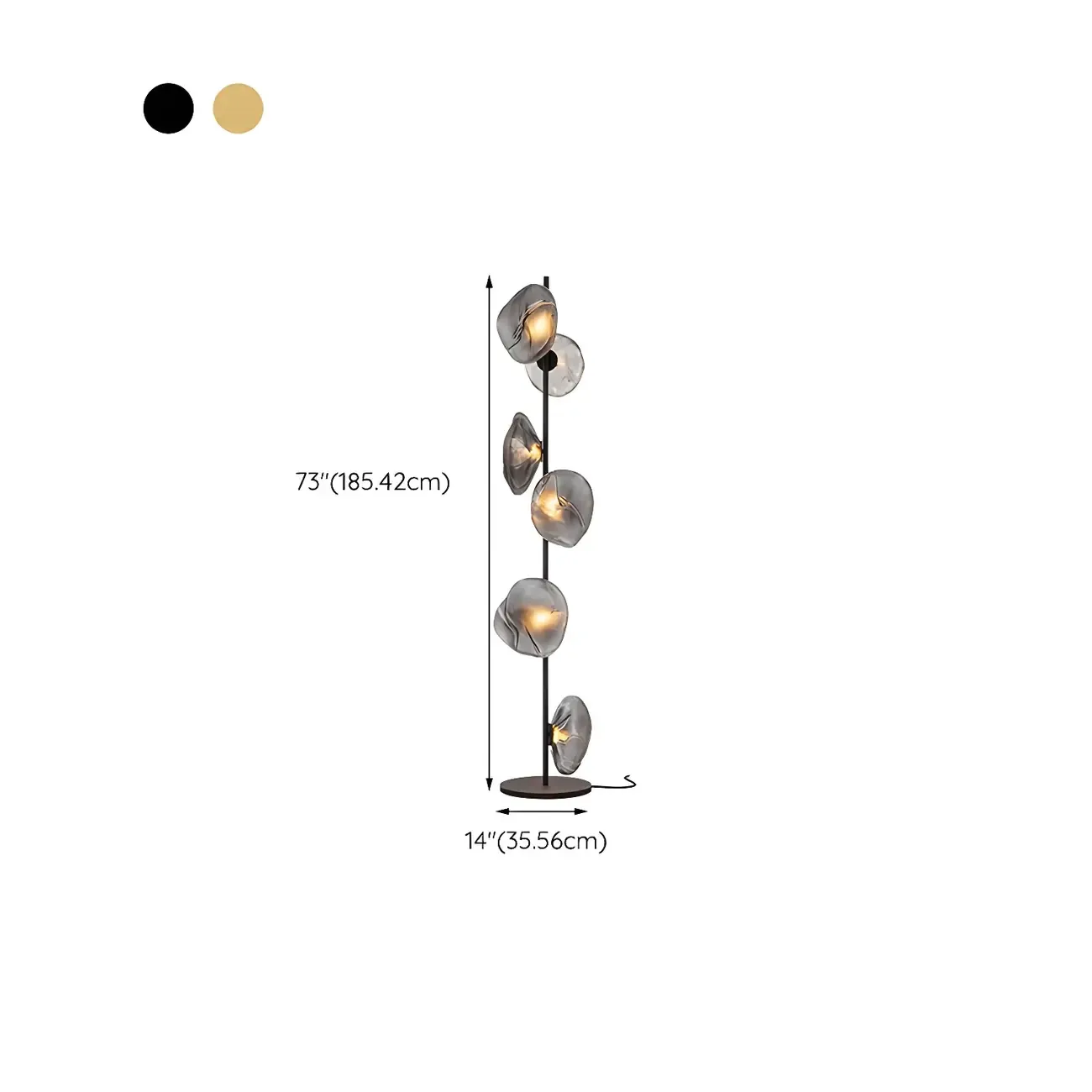6-Light Modern Art Tree Floor Lamp with Clear Glass Shade Image - 14