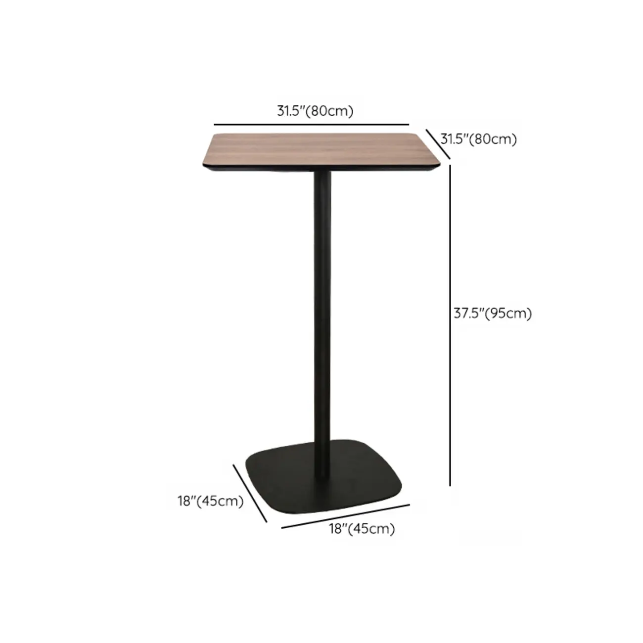 Elegant Wooden Pub Bar Table with Black Metal Base for Cafe Image - 27 | homeyfad