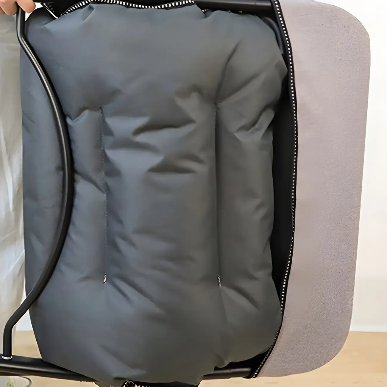 Houndstooth Modern Fabric Rocker Recliner Chair with Storage Image - 10