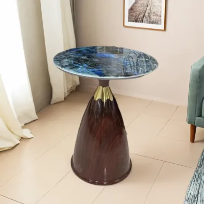 Glam Chairside Metal Round End Table for Living Room Image - 12