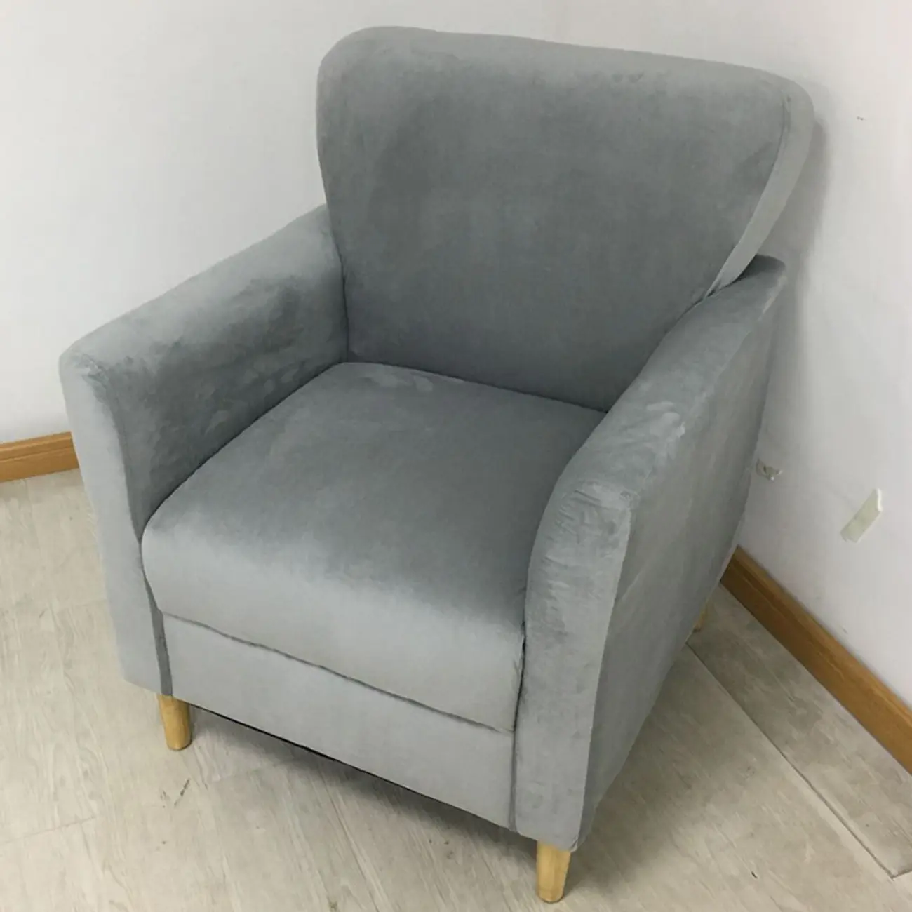 Modern Brown Linen Armchair for Living Room Image - 22 | homeyfad