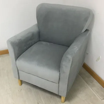 Modern Brown Linen Armchair for Living Room Image - 22