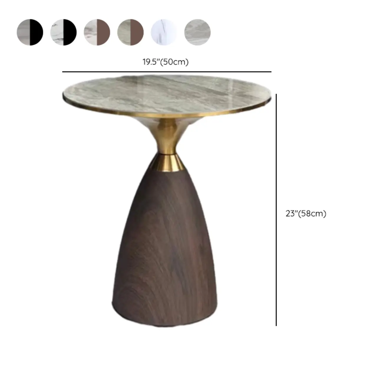 Glam Chairside Metal Round End Table for Living Room #size | homeyfad