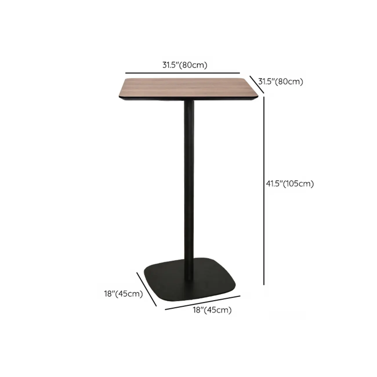Elegant Wooden Pub Bar Table with Black Metal Base for Cafe Image - 29 | homeyfad