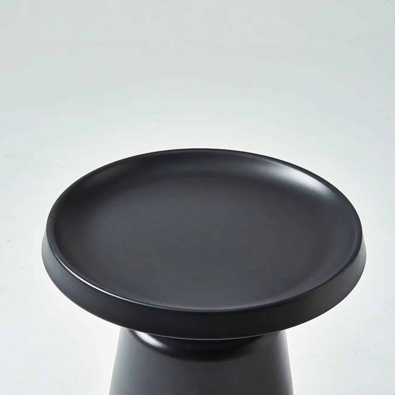  White Round Metal End Table with Tray Top for Living Room Image - 11 | homeyfad