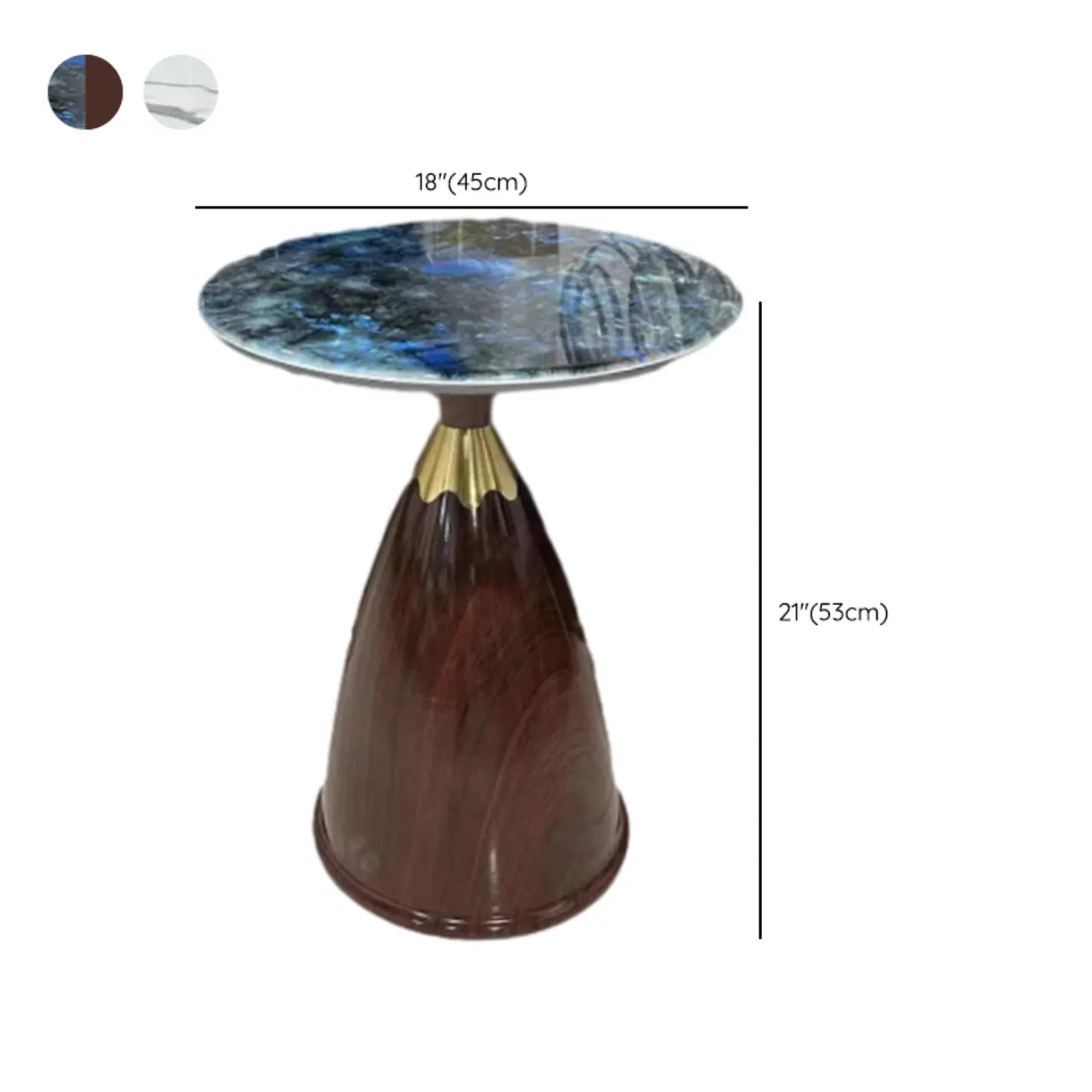 Glam Chairside Metal Round End Table for Living Room Image - 14 | homeyfad