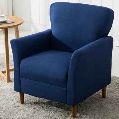 Modern Brown Linen Armchair for Living Room Image - 25