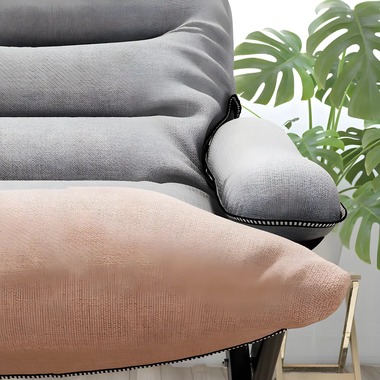 Houndstooth Modern Fabric Rocker Recliner Chair with Storage Image - 13 | homeyfad