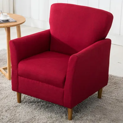 Modern Brown Linen Armchair for Living Room Image - 27