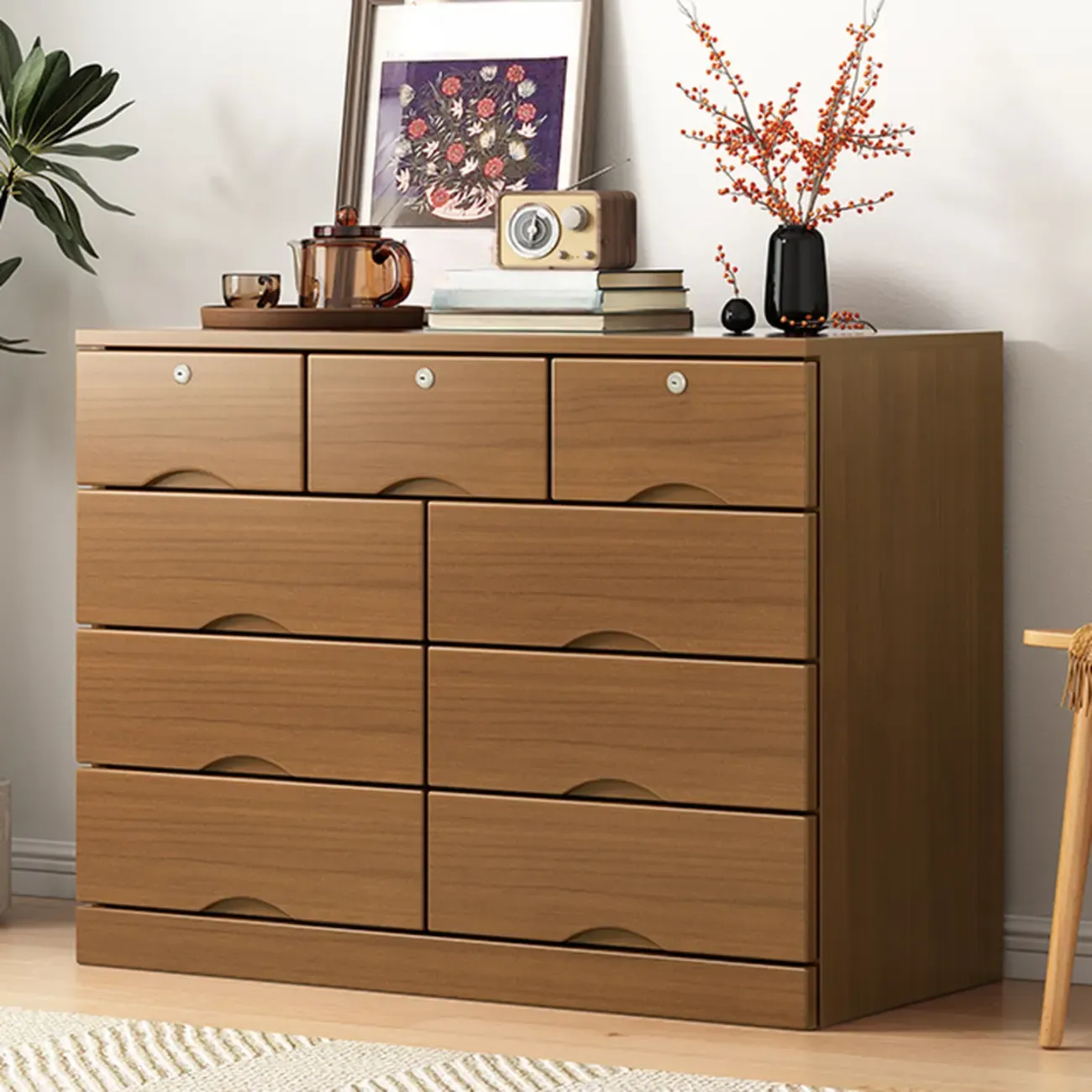 Modern Solid Wood Dressers with 7-Drawers for Living Room Image - 45