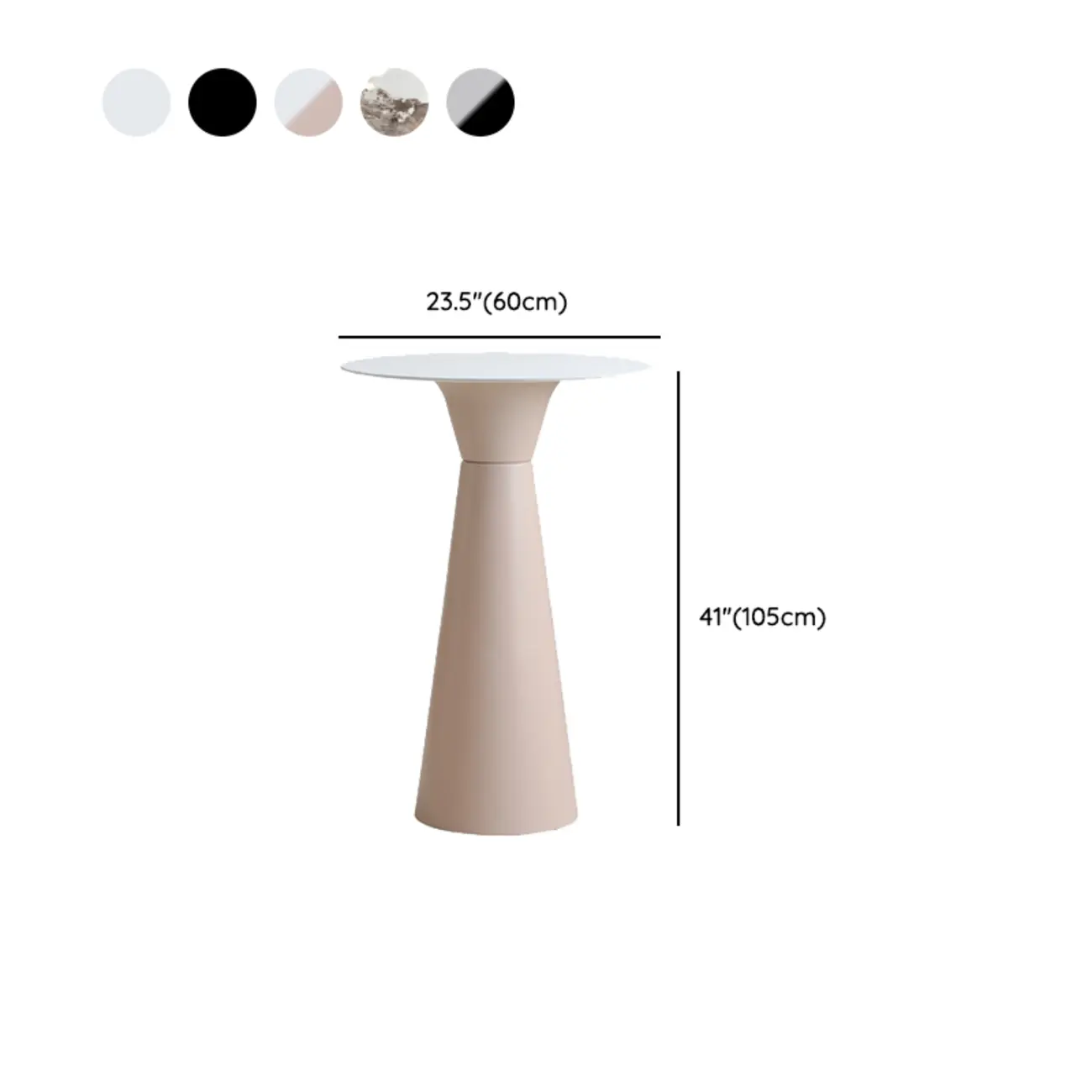 Nordic Small Round Bar Table with Stump Base #size | homeyfad