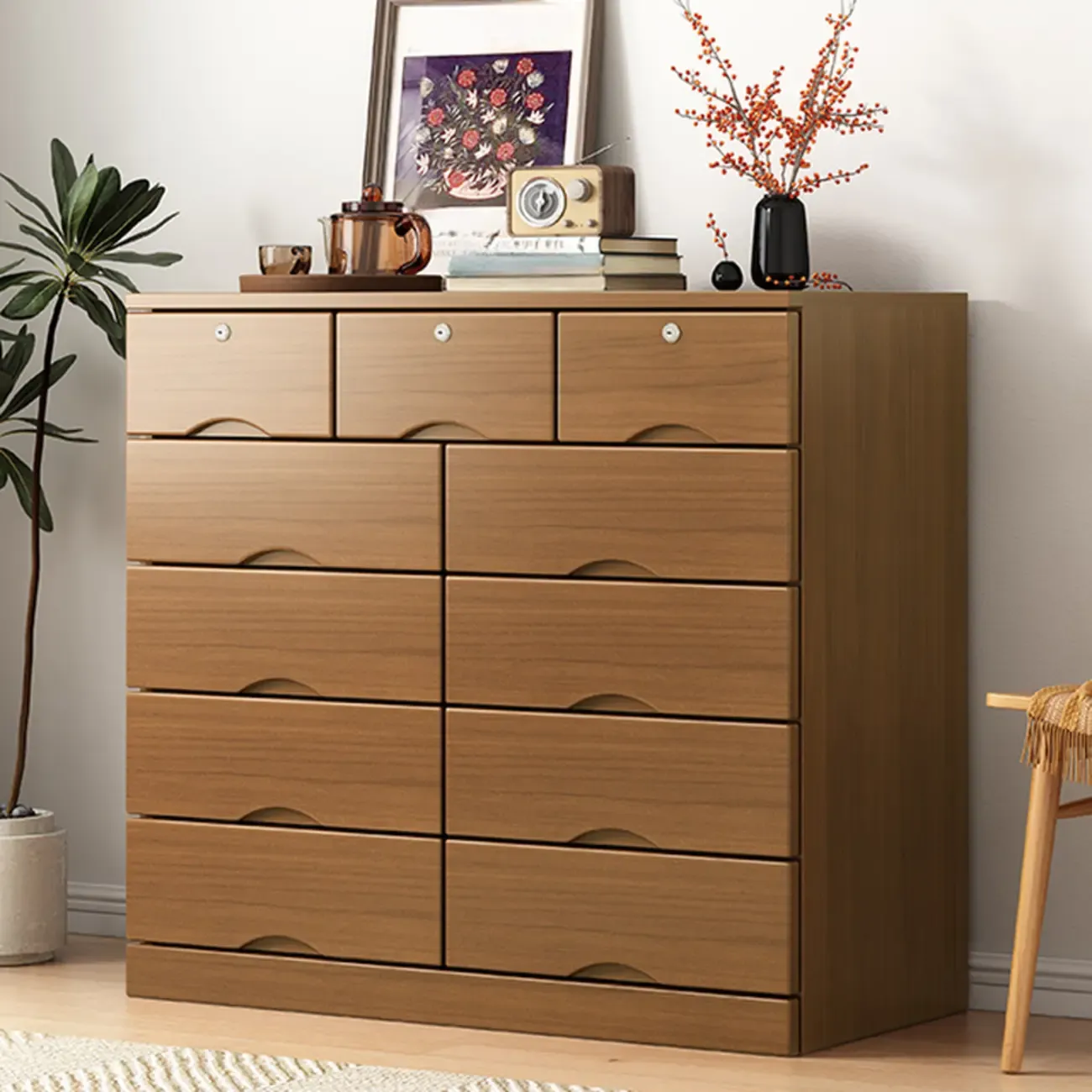 Modern Solid Wood Dressers with 7-Drawers for Living Room Image - 46
