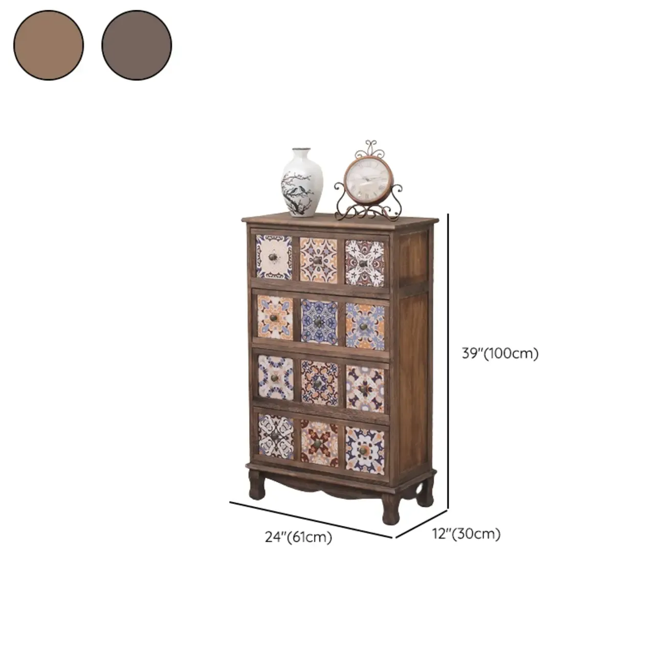 Mid-Century Vintage Cabinet with Drawers-Unique Pattern Image - 25