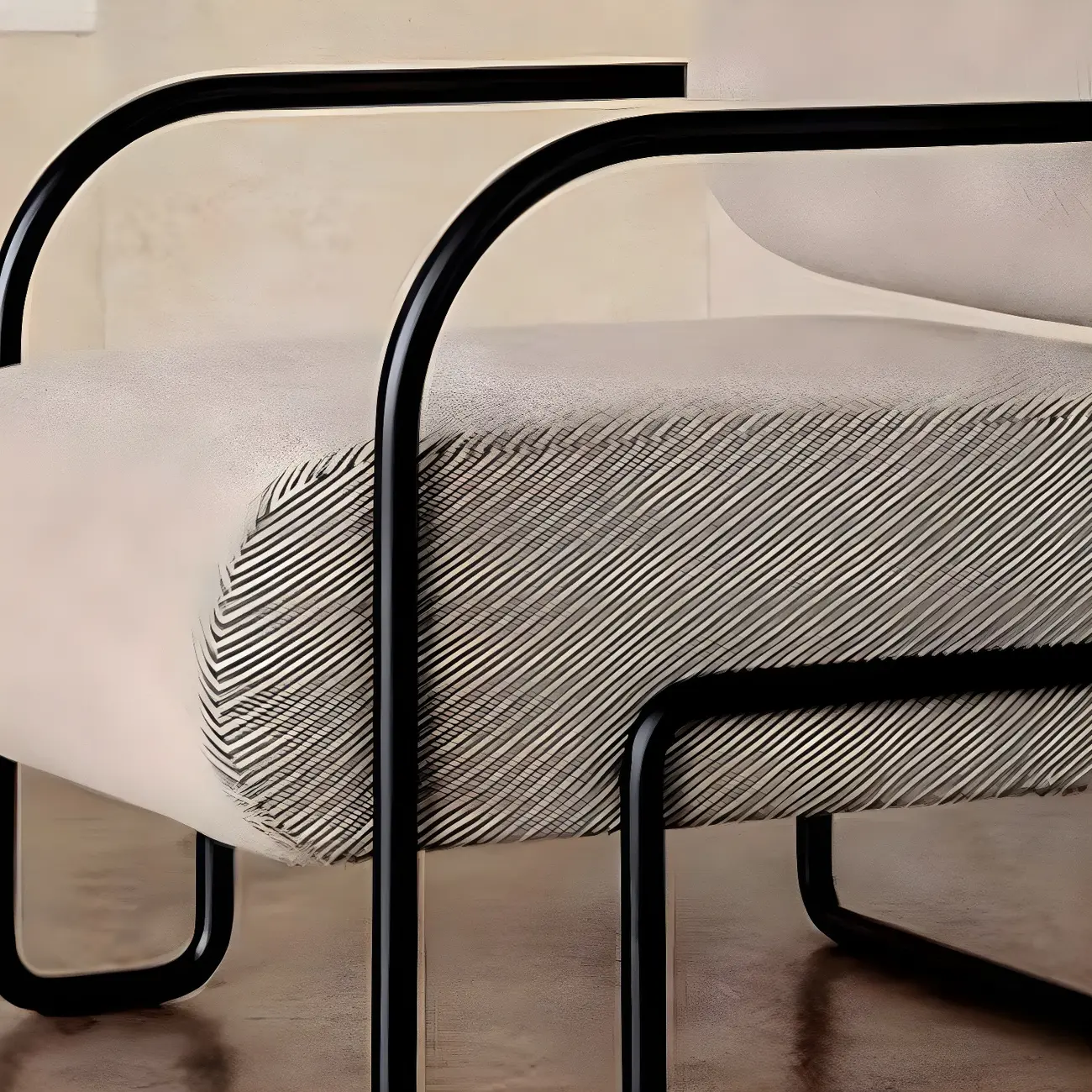 Industrial Leather/Velvet Accent Chair with Metal Frame Image - 9 | homeyfad