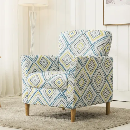 Modern Brown Linen Armchair for Living Room Image - 31