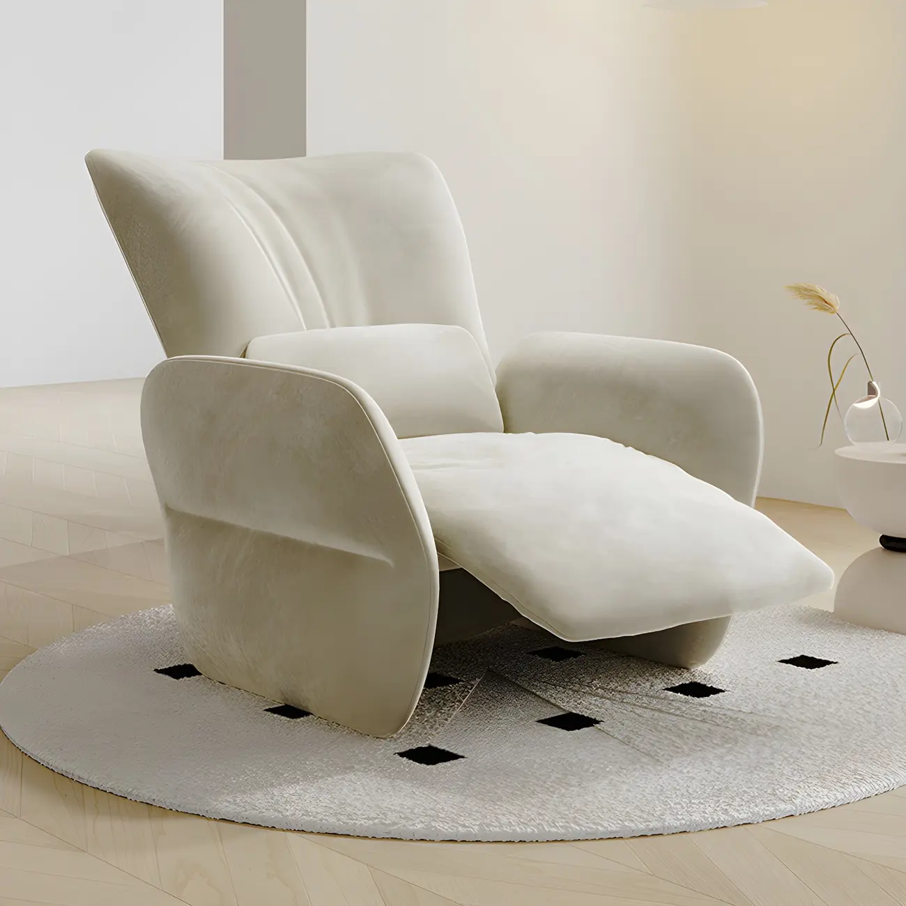 Suede Power Recliner Wing Chair with Swivel Rocker Image - 1 | homeyfad
