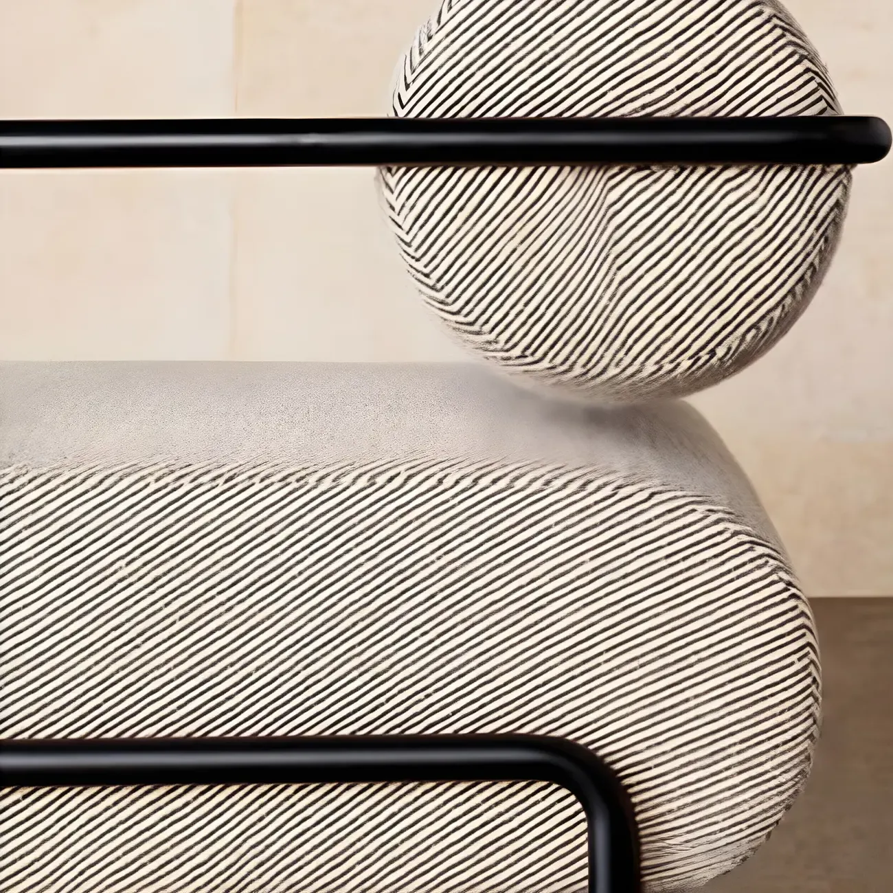 Industrial Leather/Velvet Accent Chair with Metal Frame Image - 11