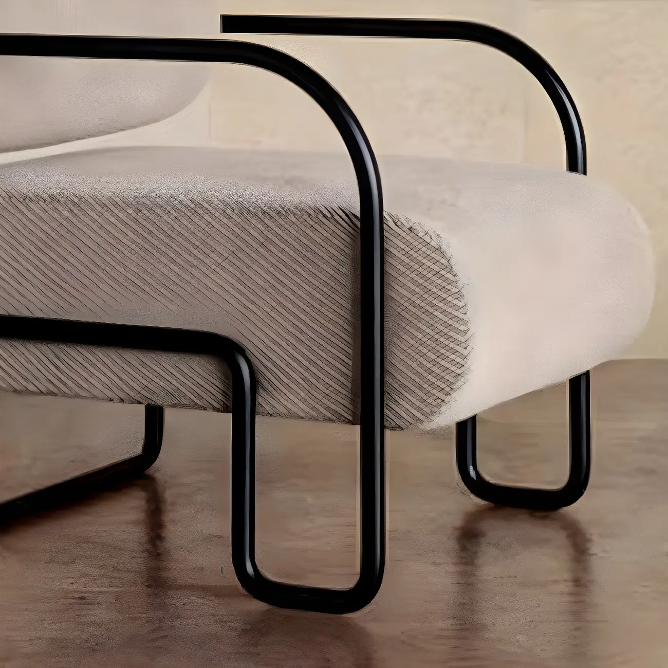 Industrial Leather/Velvet Accent Chair with Metal Frame Image - 12 | homeyfad