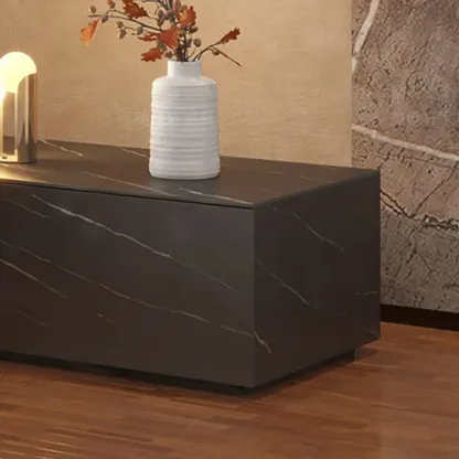 Modern Stone Bedside Table with Large Storage Drawer Image - 14