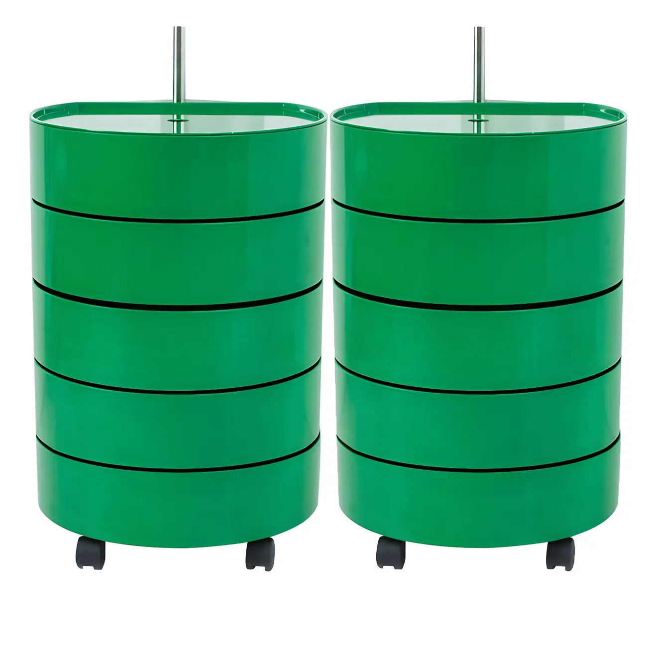 Simple Off White Rotating Bedside Table with Drawers Storage  Image - 5 | homeyfad