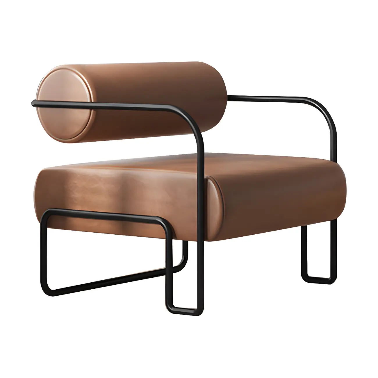 Industrial Leather/Velvet Accent Chair with Metal Frame Image - 14 | homeyfad