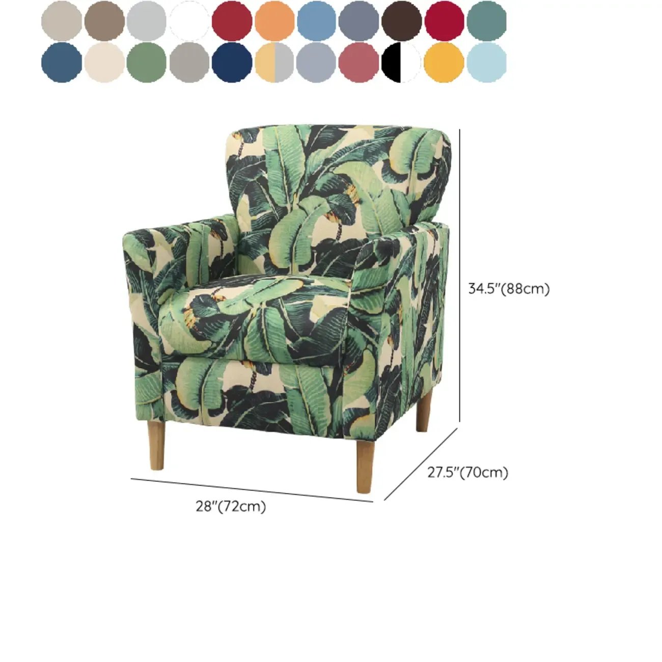 Modern Brown Linen Armchair for Living Room Image - 35