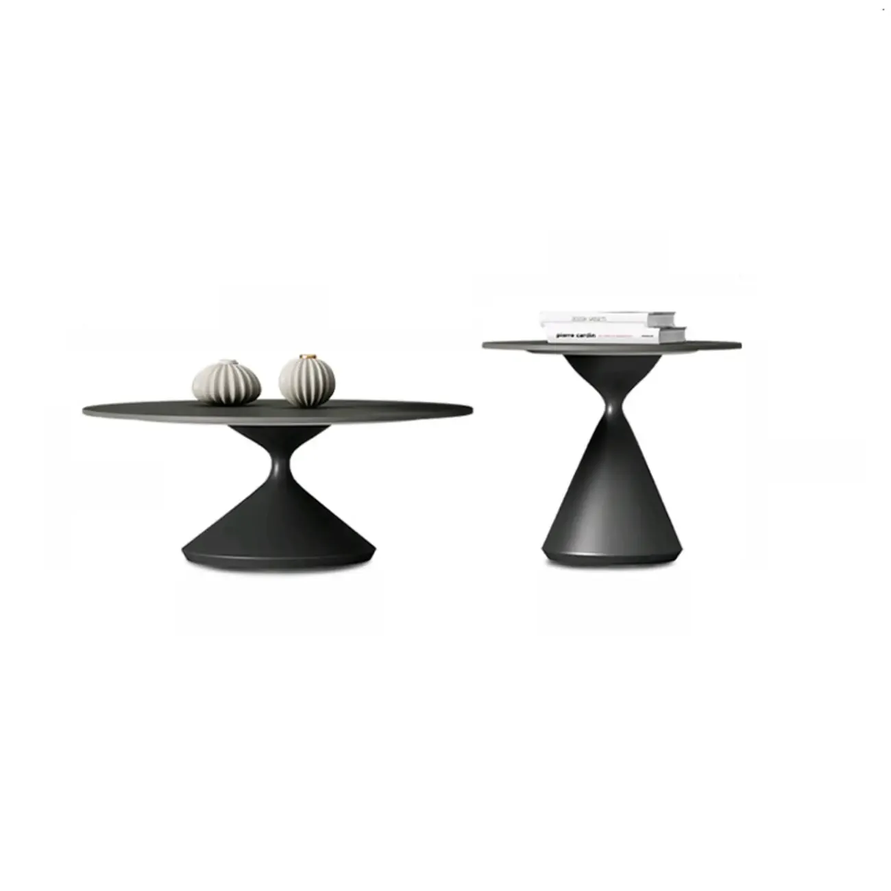White Round Nesting Coffee Table with Modern Simple Style Image - 9