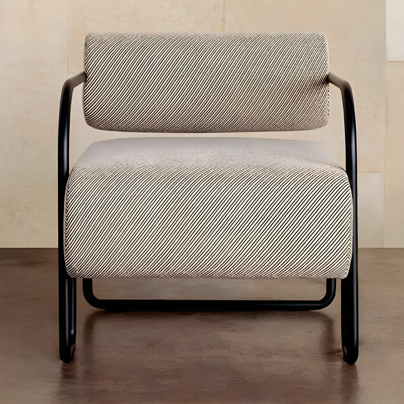 Industrial Leather/Velvet Accent Chair with Metal Frame Image - 15