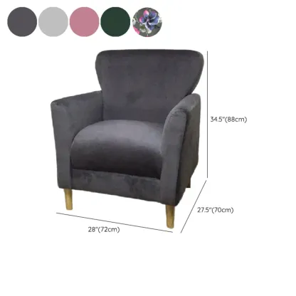 Modern Brown Linen Armchair for Living Room Image - 36