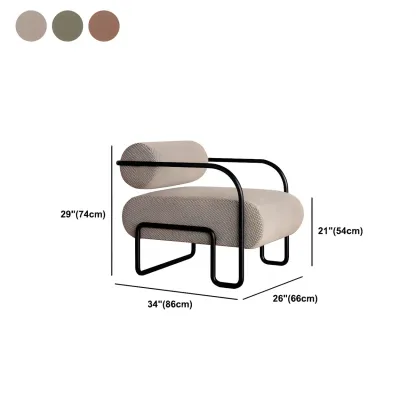 Industrial Leather/Velvet Accent Chair with Metal Frame #size