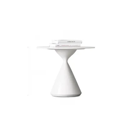 White Round Nesting Coffee Table with Modern Simple Style Image - 11