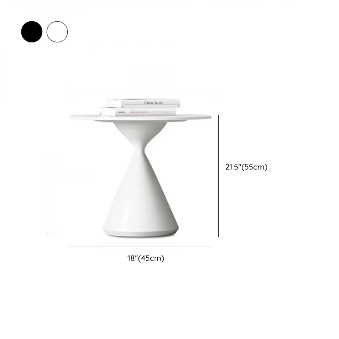 White Round Nesting Coffee Table with Modern Simple Style #size