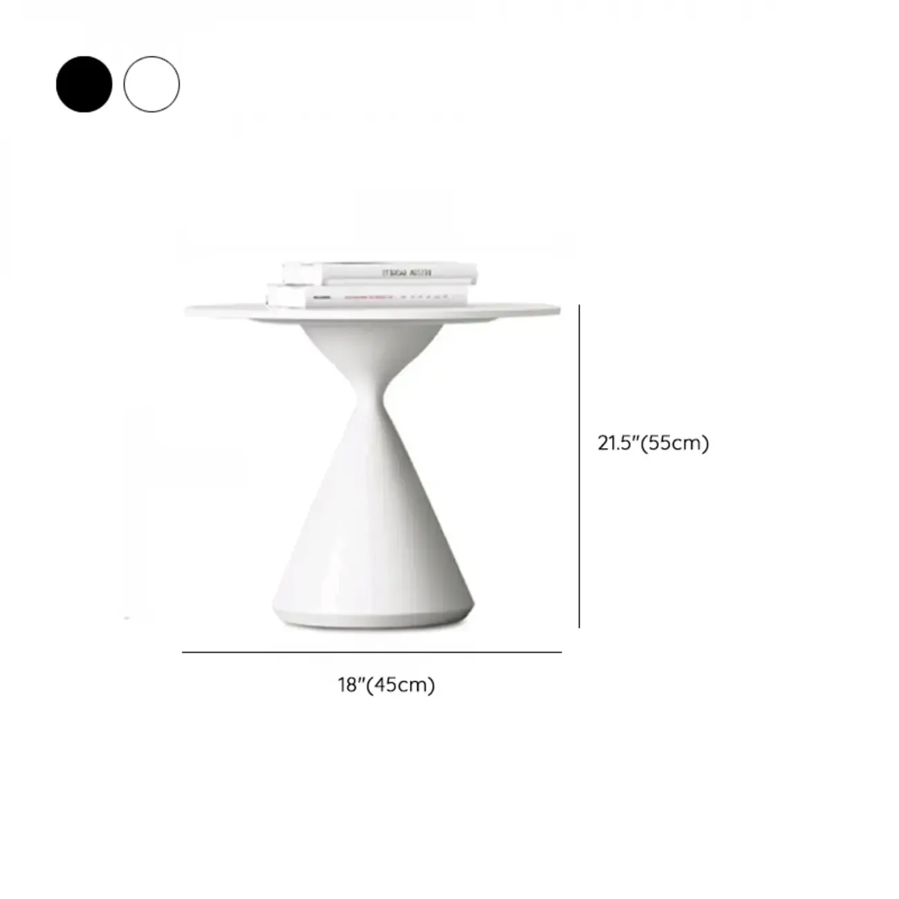 White Round Nesting Coffee Table with Modern Simple Style #size