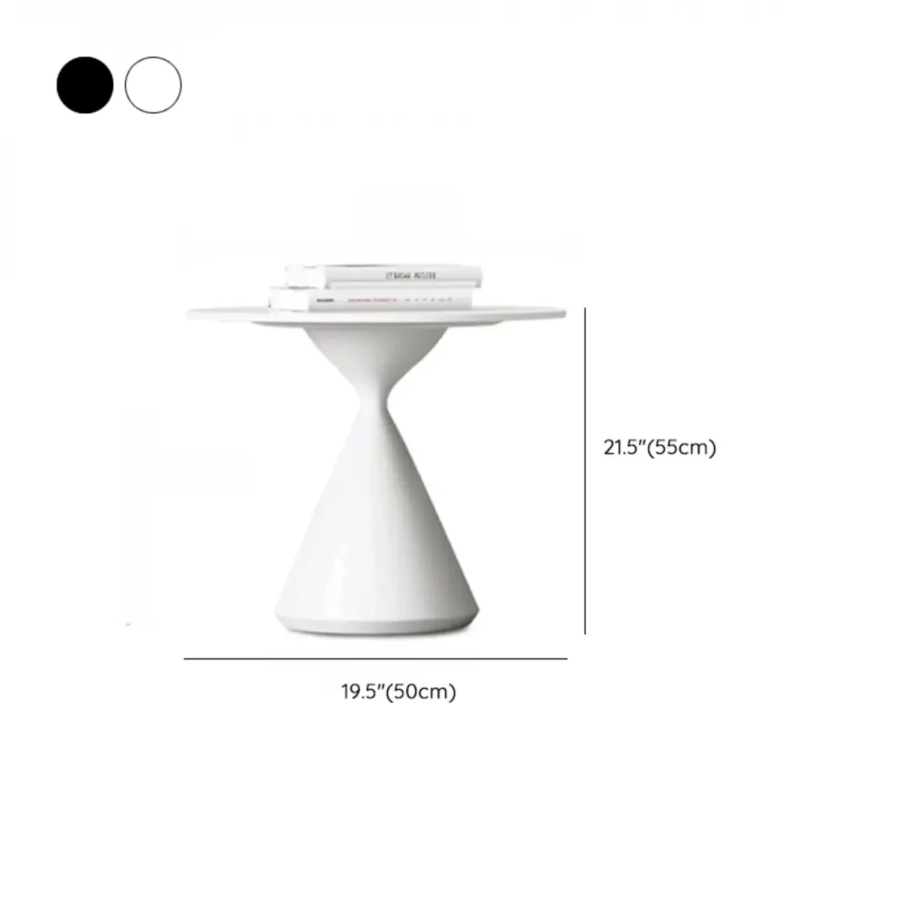 White Round Nesting Coffee Table with Modern Simple Style Image - 14