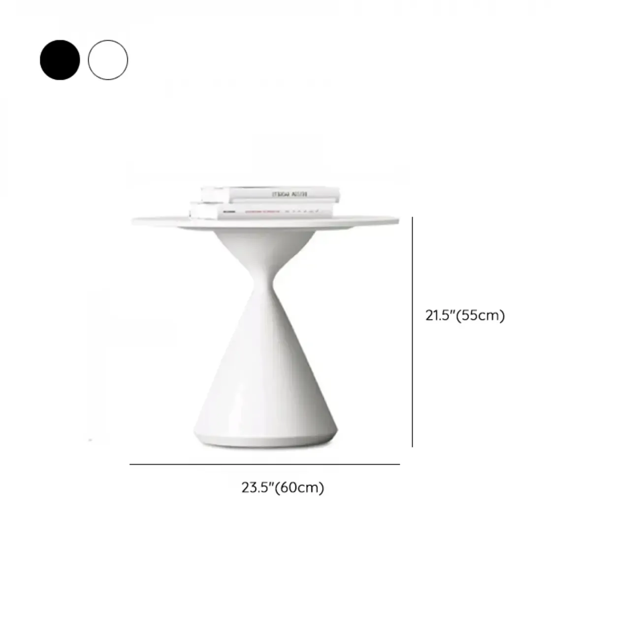 White Round Nesting Coffee Table with Modern Simple Style Image - 15