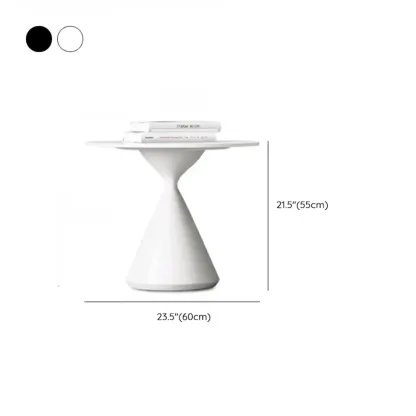 White Round Nesting Coffee Table with Modern Simple Style Image - 15