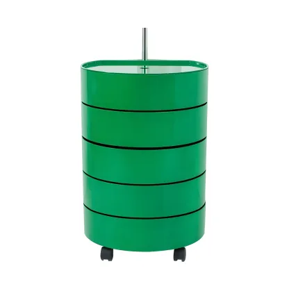 Simple Off White Rotating Bedside Table with Drawers Storage  Image - 13