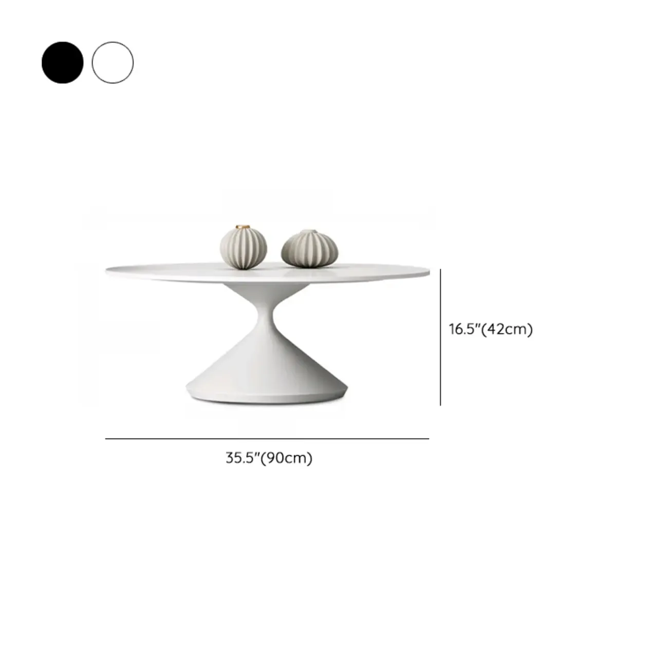 White Round Nesting Coffee Table with Modern Simple Style Image - 18