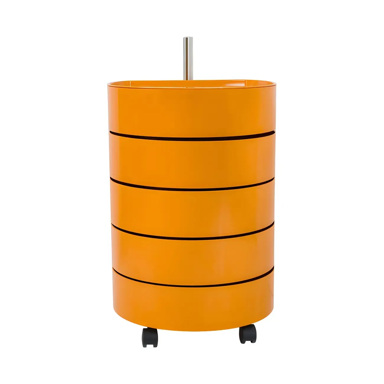 Simple Off White Rotating Bedside Table with Drawers Storage  Image - 14