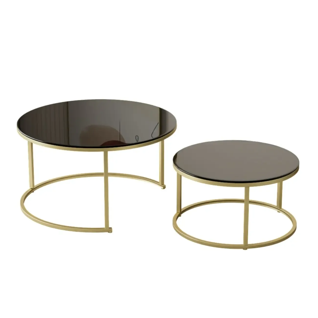 Modern White Coffee Table Set with Metal Frame for Home Use Image - 3
