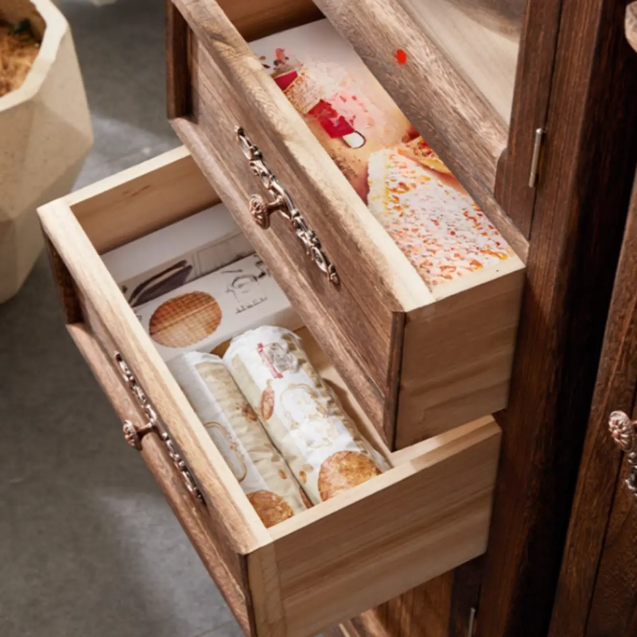 Vintage Wooden Storage Cabinet with Elegant Design Image - 11 | homeyfad